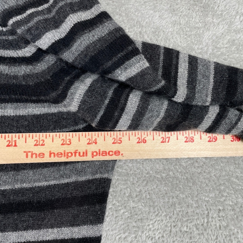 Marshall Fields Sweater Mens XL Gray Striped V Neck 100% Cashmere Long Sleeve - Picture 5 of 6